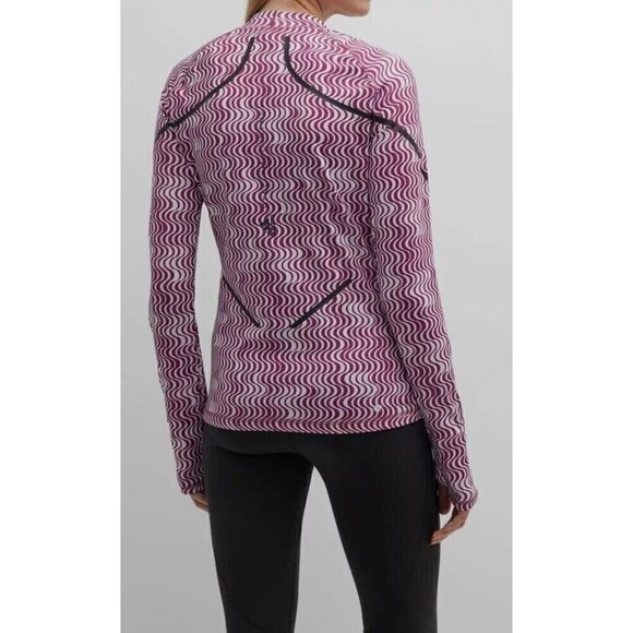 Adidas by Stella McCartney Gym Training T-Shirt Burgundy S Long Sleeve Mock Neck - Picture 13 of 14